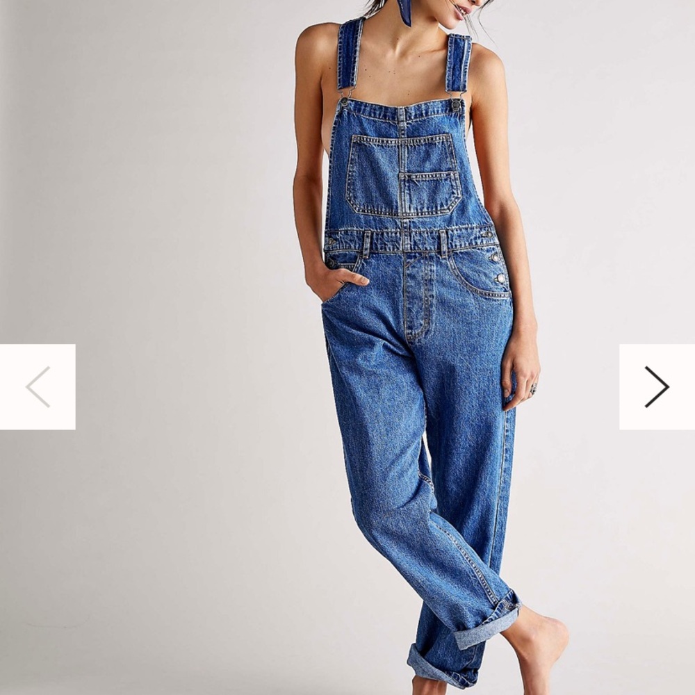 Free People Sapphire Blue Denim Overalls